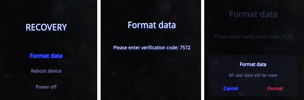 format data on oneplus in recovery mode to unlock the phone