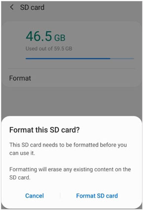 formater la carte SD pour réparer les photos supprimées qui reviennent