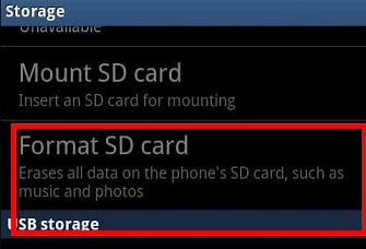 formater la carte SD si elle est endommagée