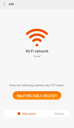 xiaomi ファイルを FTP 経由で転送