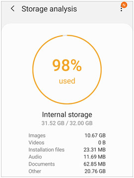 check storage if move to ios is stuck on preparing