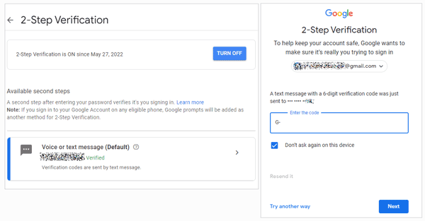 Google Drive-Bestätigung in zwei Schritten