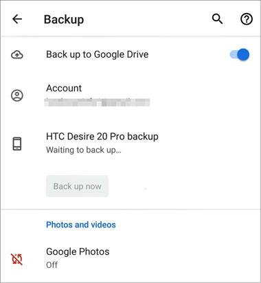 将 Android 数据备份到 google 帐户