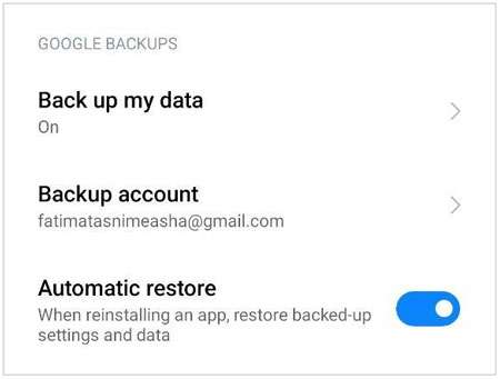 enable google backup on xiaomi