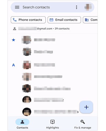 sauvegarder les contacts sur le téléphone Android via les contacts Google