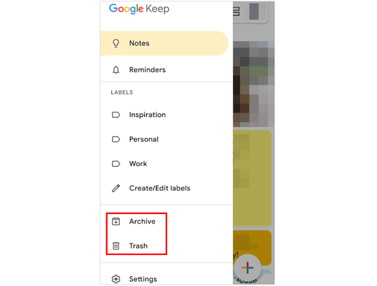retrieve notes on android with google keep