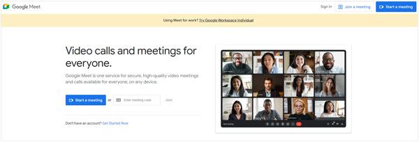 google meet 是一款免费的屏幕共享应用程序