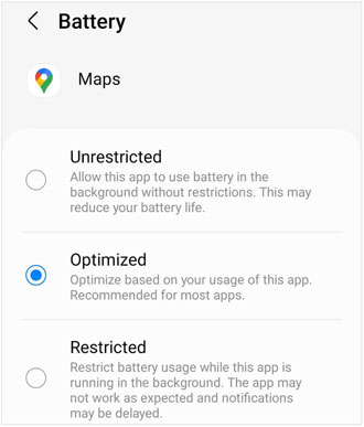 allow google photos to use battery in the background without restrictions