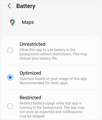 autoriser Google Photos à utiliser la batterie en arrière-plan sans restrictions