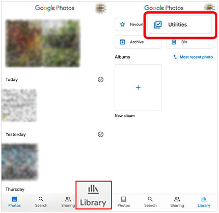 afficher les images cachées sur Android Google Photos