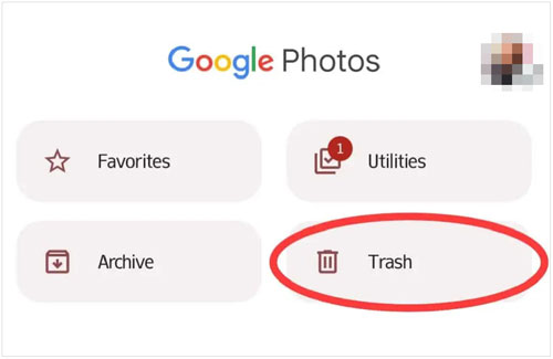 restaurer les photos récemment supprimées de la corbeille de Google Photos