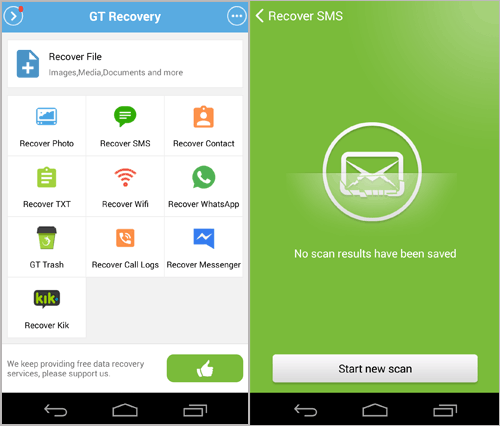 recover deleted texts with gt recovery
