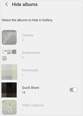 unhide albums in gallery to make all photos show up