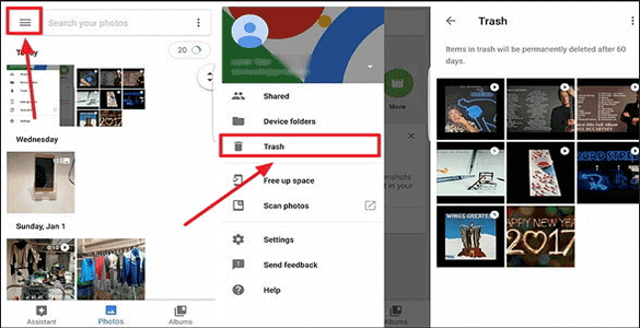 recover deleted photos from google photos