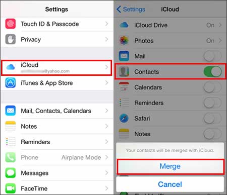 how to transfer contacts from iphone to ipad using icloud