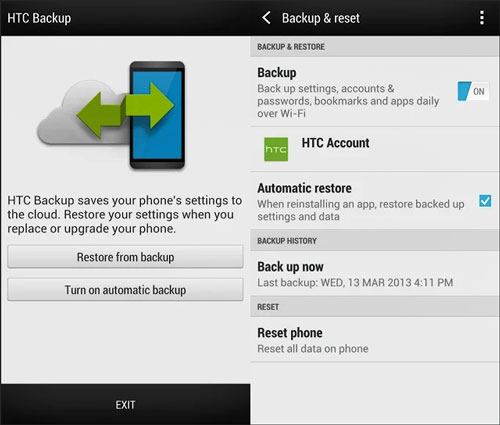 Sichern Sie Ihr HTC One-Telefon mit HTC Backup