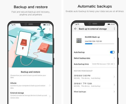 use huawei backup app to move data from android to android