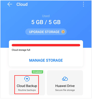 sauvegarde cloud Huawei