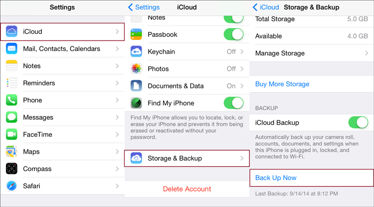 sync iphone photos to icloud