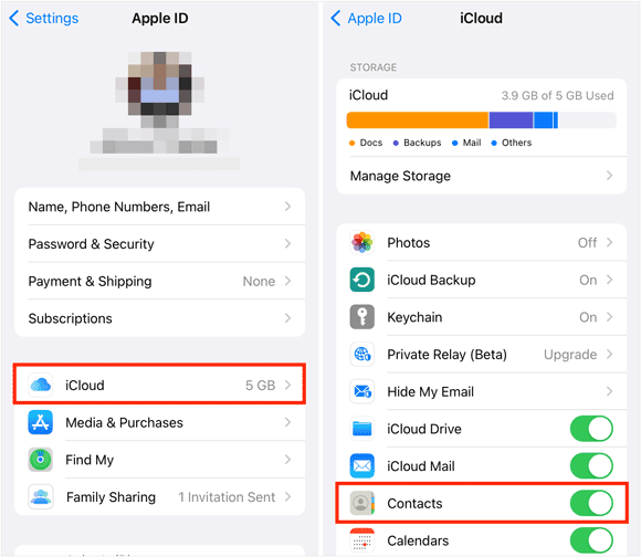 sync iphone contacts with icloud
