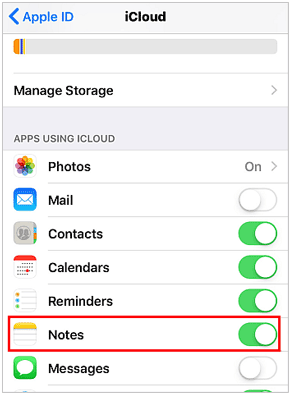 Synchronisieren Sie Samsung-Notizen mit iCloud auf einem iPhone