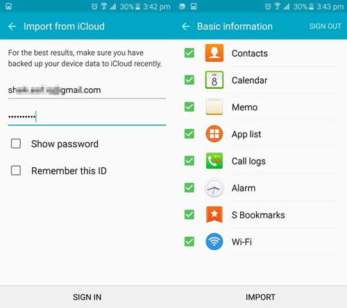 copier le fichier de sauvegarde iCloud sur le Samsung Galaxy S9