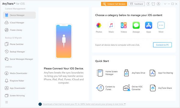 utilisez anytrans pour copier des données pour les appareils iOS sans passer à iOS