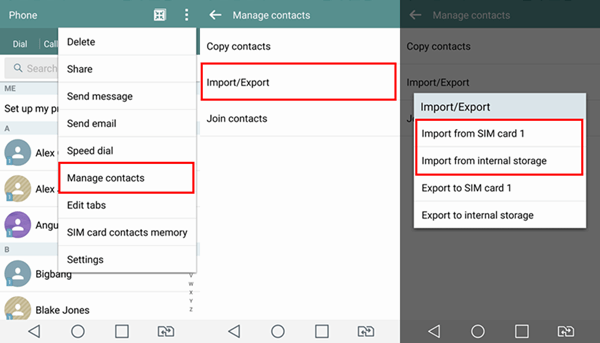 how to import vcf contacts file to an android phone