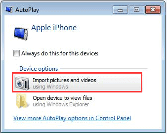 transfer all images from iphone to hp pc via autoplay