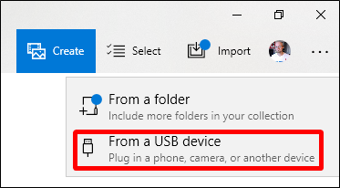 use microsoft photos app to upload photos from android to computer