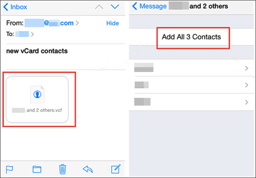 import contacts from the email to iphone