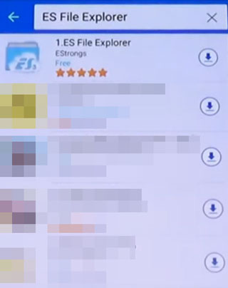 install es file explorer for frp bypass