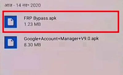 utilisez frp bypass apk pour supprimer le verrouillage Google sur LG