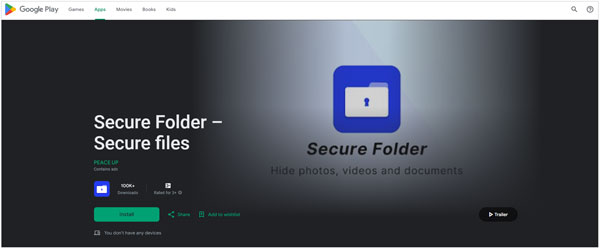 Sicherer Ordner bei Google Play