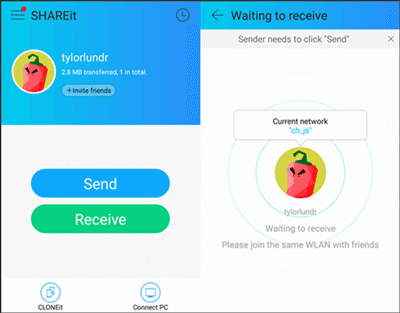 通过 shareit 将 iPhone 视频发送到 Android