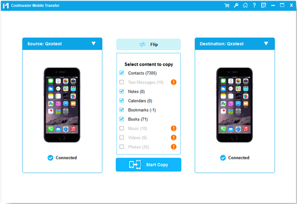 connect two iphones to computer via samsung data transfer