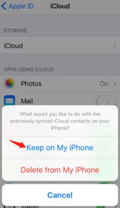 utilisez les paramètres iCloud pour copier les contacts d'un identifiant Apple à un autre