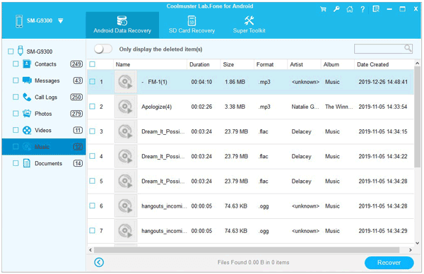 recover samsung music files without backup