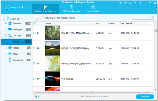 recover hidden files from android