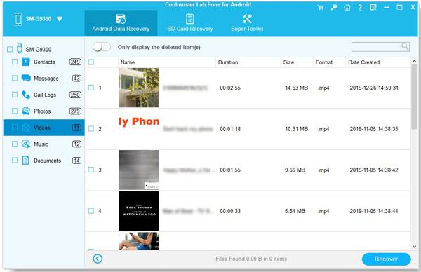 recover the deleted videos from android