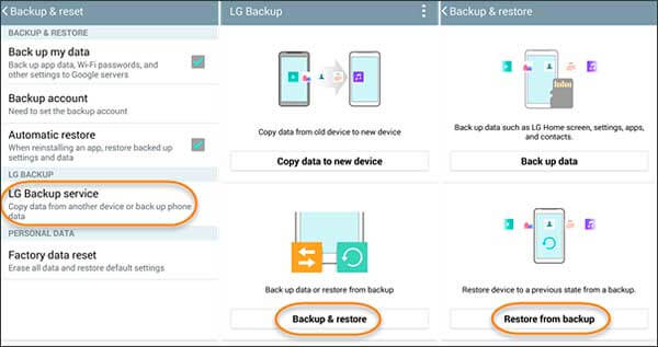 lg バックアップとリセットによる lg データ復元