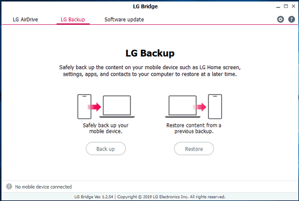 使用 LG 备份软件将图片从 LG 移动到计算机