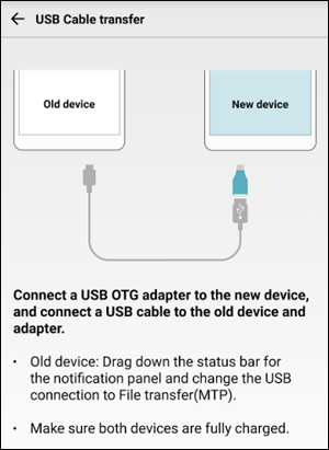 Verbinden Sie Samsung- und LG-Telefone mit einem USB-Kabel, während Sie den LG Mobile Switch verwenden