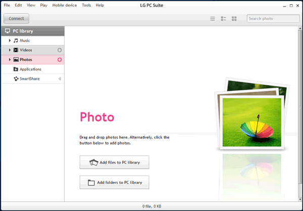 Laden Sie Fotos von LG über die offizielle PC-Suite von LG auf einen Computer hoch