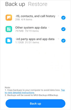 ローカルバックアップを使用してアプリなしでAndroidテキストメッセージをバックアップする