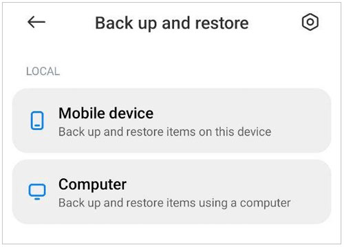 local backup on mi phone