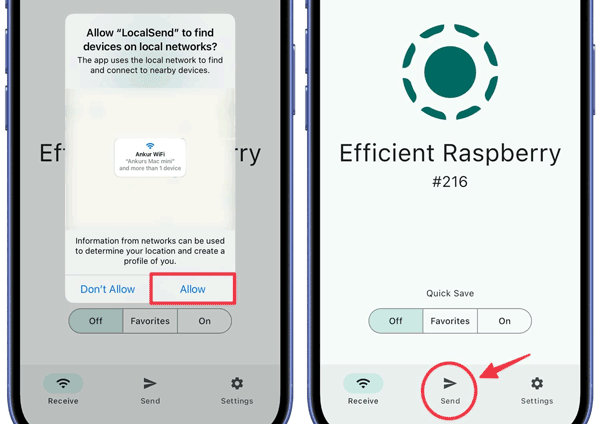 LocalsendでiPhoneの写真を送信する