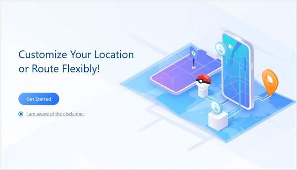 launch the fake location program on your computer