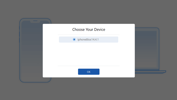 choose your device on the interface