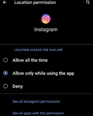 changer d'emplacement sur le profil professionnel Instagram via VPN